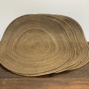 Set 6 15" Woven Brown Placemats